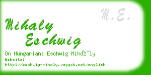 mihaly eschwig business card